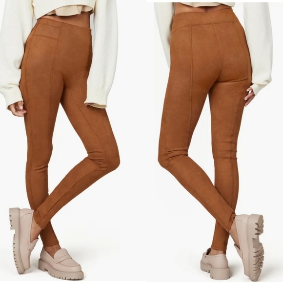 SPANX High Waisted Faux Suede Leggings Sz XL - Picture 1 of 8